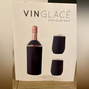 Vinglace navy N monogram set